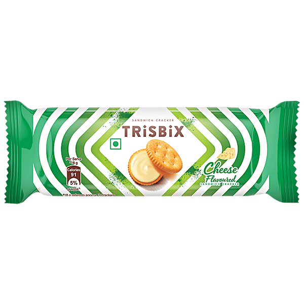 Trisbix Sandwich Crackers Biscuit - Cheese Flavoured, 27 g