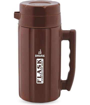 Dhara Stainless Steel Flask 1200 Brown Steel Carafe 1000 ml