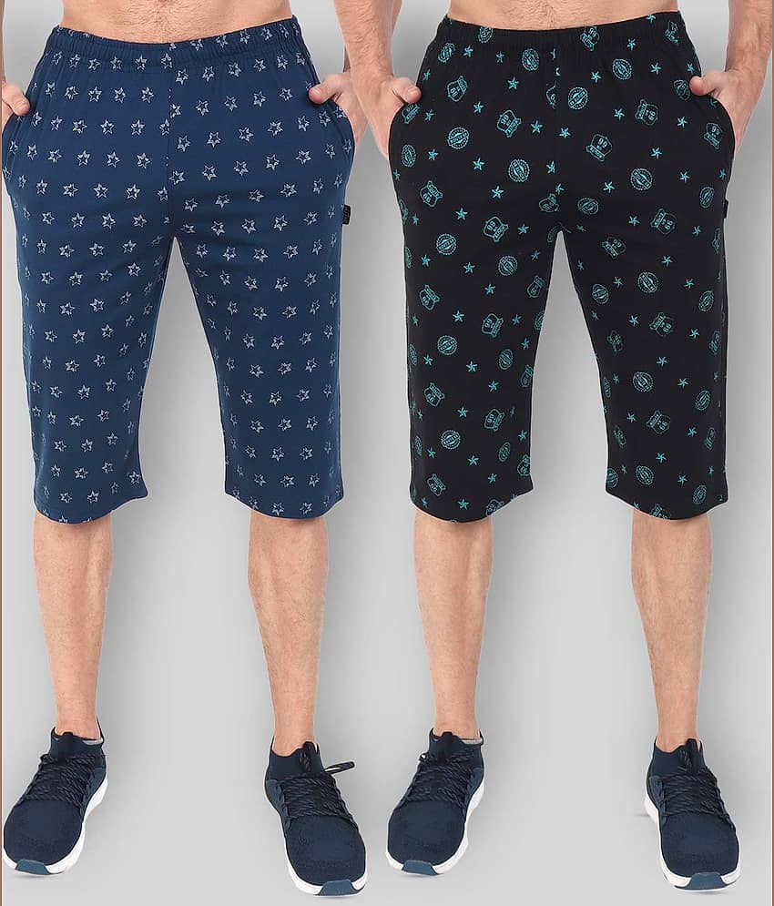 Zeffit - Multi Cotton Blend Men's Three-Fourths ( Pack of 2 )