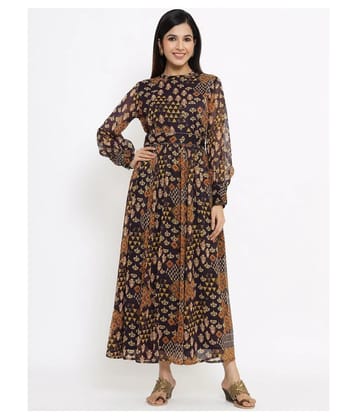 Juniper Chiffon Multi Color Fit And Flare Dress - Single - M