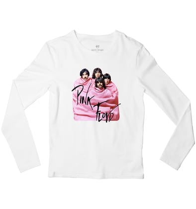 Pink Floyd Full Sleeve T-shirt-46 - XXL / White - With Text