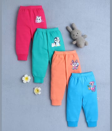 BUMZEE Pack of 4 Girls 100% Cotton Joggers ( Colors )