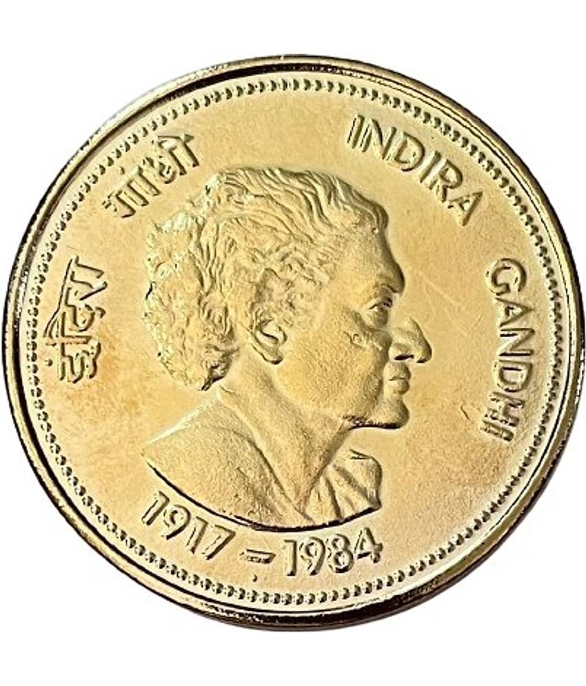 Rare 100000 Rupee Indira Gandhi UNC Gold Plated Coin