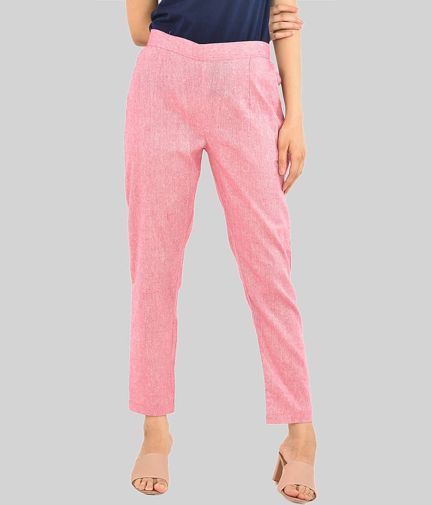 QuaClo - Pink Cotton Regular Women's Casual Pants ( Pack of 1 )