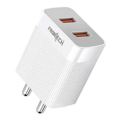12W Dual USB Mobile Charger | Fast Charging, Type-C Cable Included (MCH-0003)-White