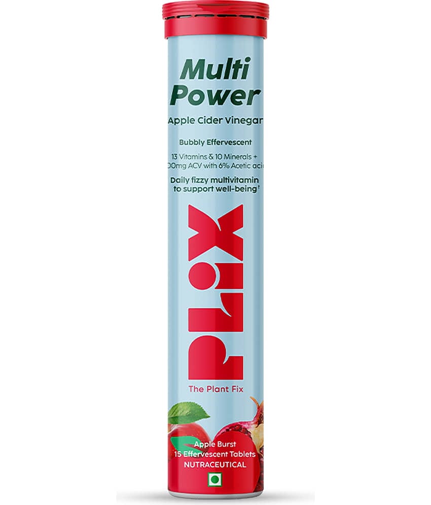 The Plant Fix Plix Apple Cider Vinegar 15 Effervescent Tablets Apple Burst with Vitamin B12 (15 No)