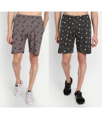 Zeffit - Multicolor Cotton Blend Men's Shorts ( Pack of 2 )