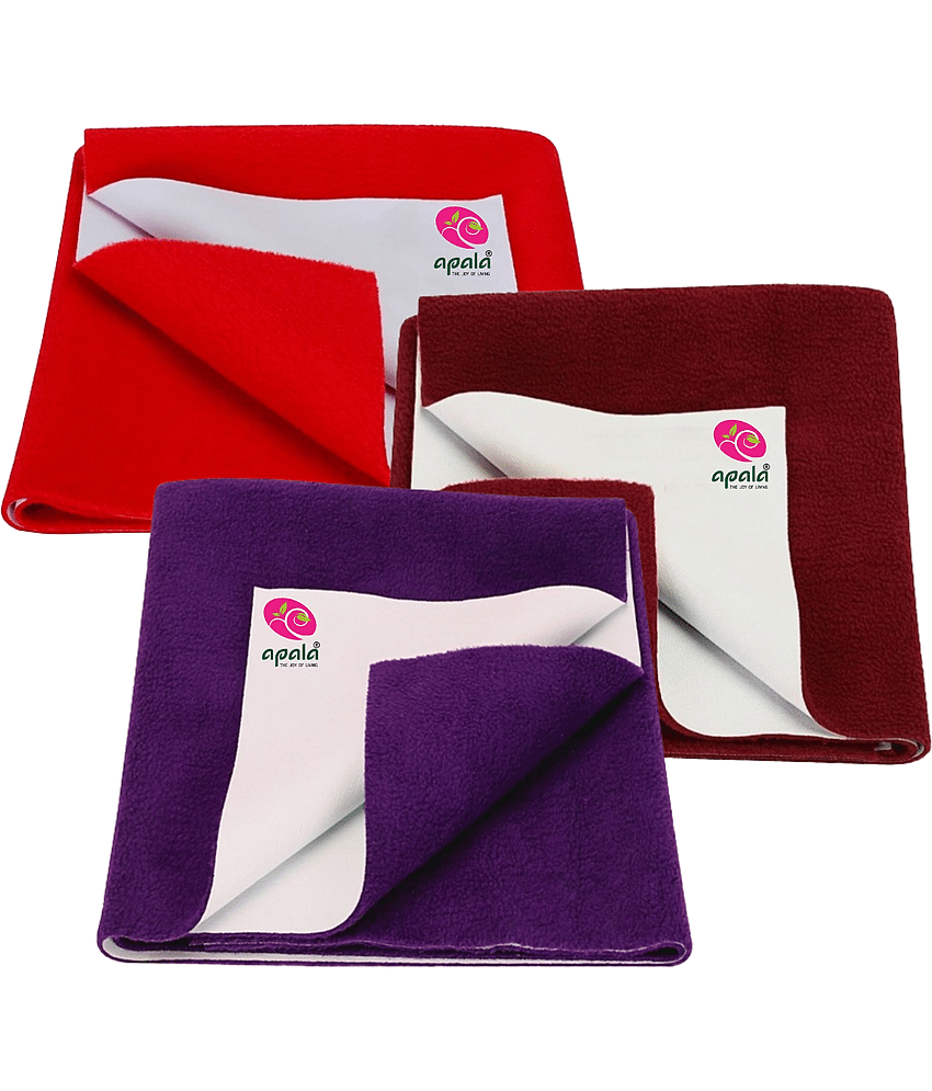 Apala Navy Blue Laminated Bed Protector Sheet ( Pack of 3 )