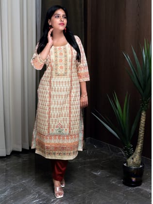 Off White Schiffli Kurti-36