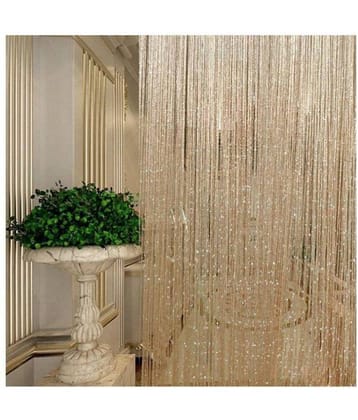 YUTIRITI Set of 2 Door Ring Rod Polyester Curtains Gold