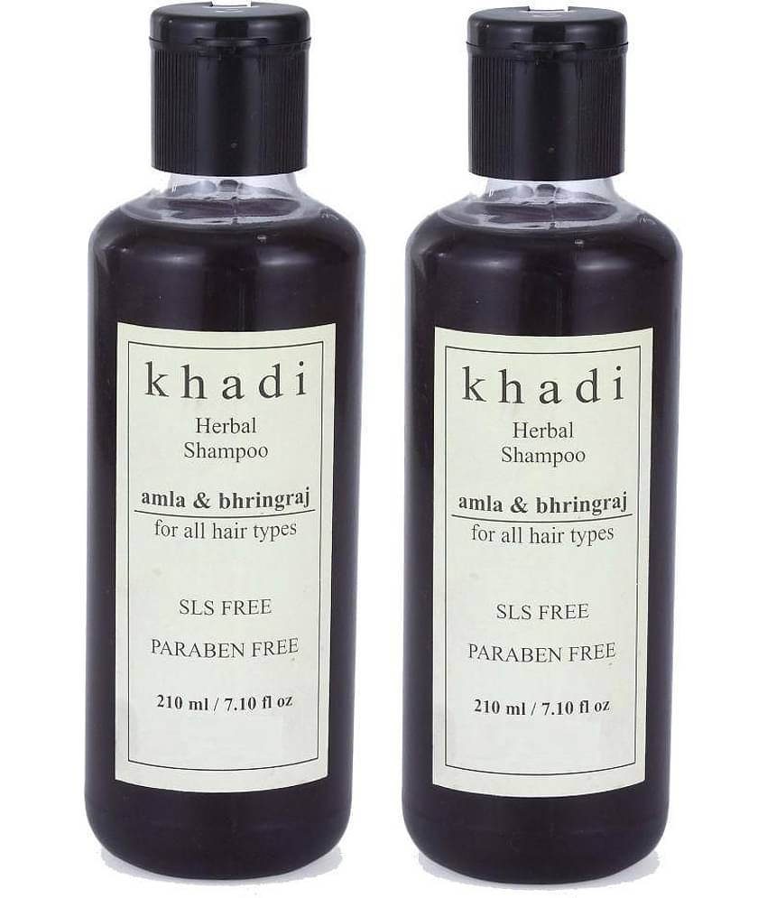 Khadi Herbal Amla & Bhringraj Shampoo (SLS, Sulphate & paraben Free)-  210 ml (Pack of 2)