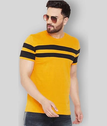OXRYZER Pack of 1 Cotton Blend Regular Fit Men's T-Shirt ( Mustard )