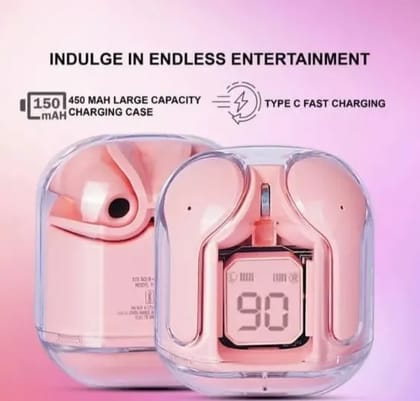 Ultrapods Earbud Transparent Design, 30 Hrs Playtime with Fast 30 Hrs Playtime with Fast Charging Bluetooth 5.313Mm Hd Bass Drivers