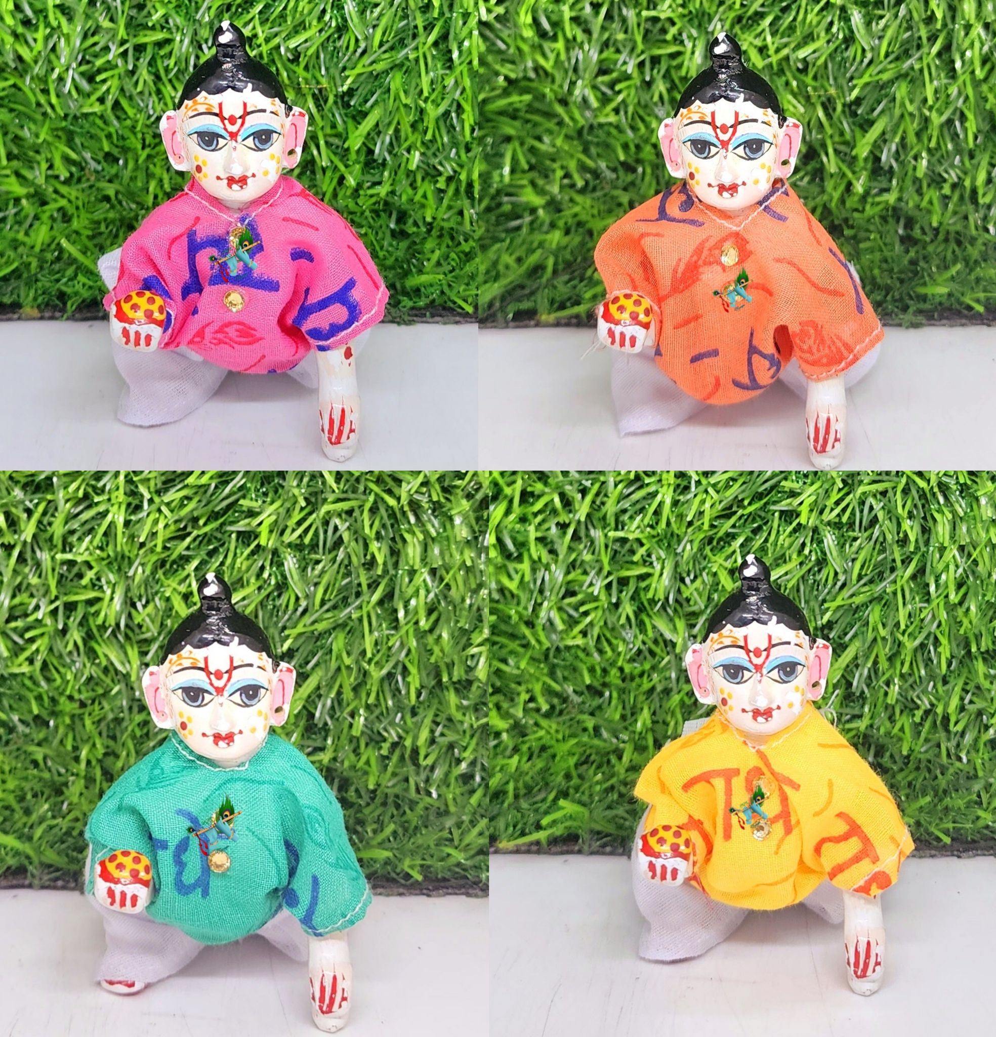 laddu gopal dhoti kurta (pack of 4) ( random print and colour)-0