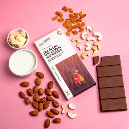 Bon Fiction The Secret Life Of Nuts And Raisins - Milk Fruit & Nut Chocolate, 55 gm