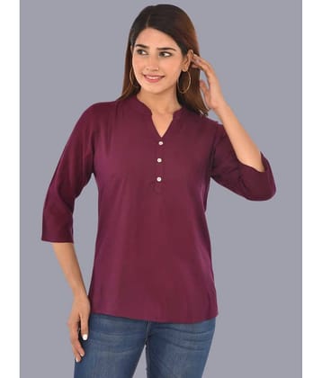 FABISHO Women Solid Rayon Shirt ( Maroon )