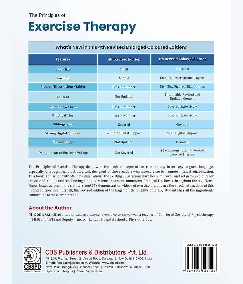 The Principle of Exercise Therapy 4th revised colored Enlarged edition [Paperback] M Dena Gardiner Paperback