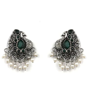 Sunhari Jewels - Green Jhumki Earrings ( Pack of 1 ) - Green