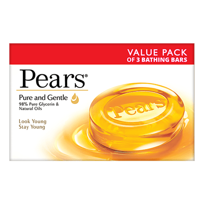 Pears Pure & Gentle Bathing Bar, 3X125gm