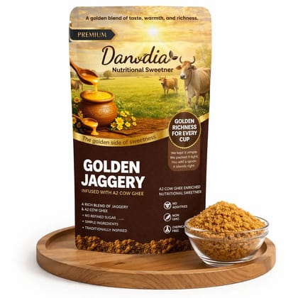 Danodia Foods Golden Jaggery with A2 Cow Ghee, 450 gm