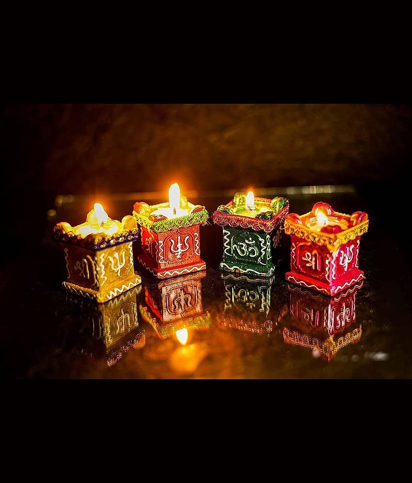 FASHION BIZZ Multicolor LED Tea Light Candle 5 cm ( Pack of 4 )