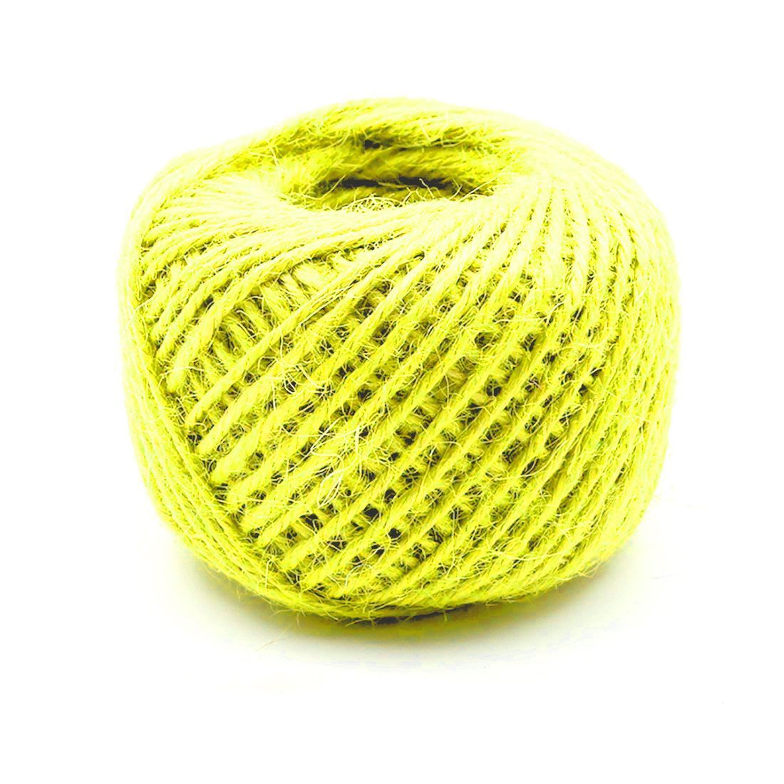 Jute Twine String 50 Meter Roll - Yellow Color 3 Ply - 2mm Diameter