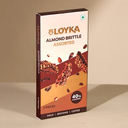 Loyka Almond Brittle Assorted Box (3 pcs) | Premium Roasted Almonds | Mini Gifting