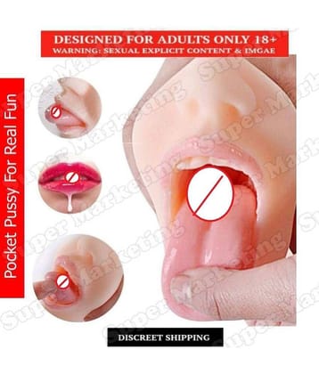 Pocket Face Look Double  Deep Throat Tongue Oral Sex Mouth  Masturbation Cup Male Sex