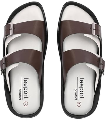 Leeport White Men's Leather Slipper
