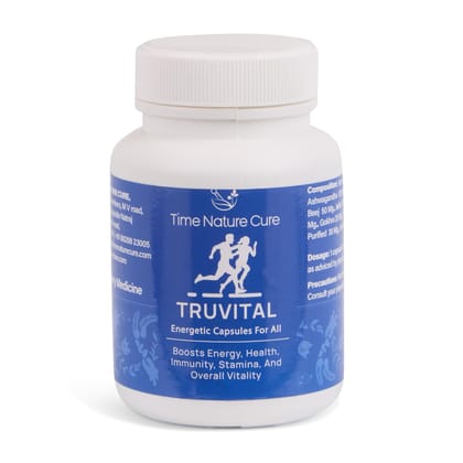 Time Nature Cure Truvital | Ayurvedic Energetic Capsules for All | Shilajit, Ashwagandha, Shatavari, Amla & Kauch Beej | Boosts Energy, Immunity & Stamina | 30 Capsules