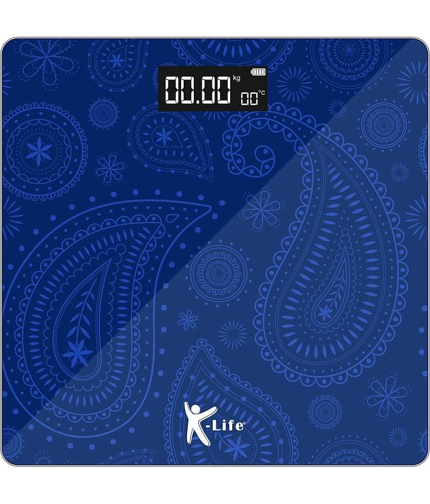 K-life WS-109 Electronic Digital Weight Machine 180kg Capacity Weighing Scale (Blue Arabic)