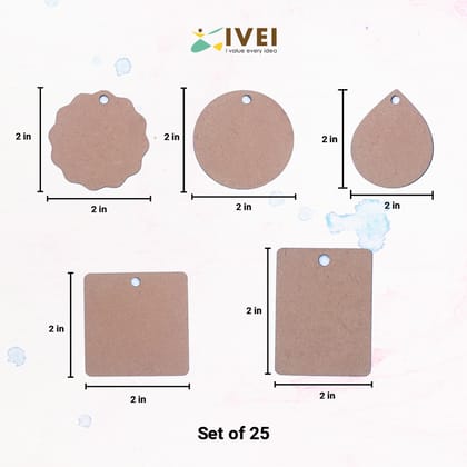 IVEI DIY MDF Shaped Pendants Set-Type 1