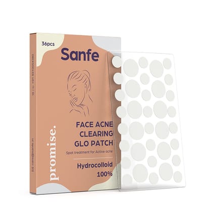 Sanfe Promise Face Acne Patch - Pack of 36, Pimple Healing Patch, Absorbing Cover, Invisible, Blemish Spot, Hydrocolloid, Skin Treatment