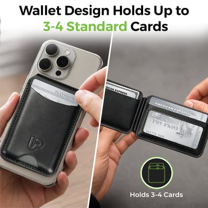 Nivo | Mag-Safe Magnetic Card Wallet | RFID Blocking | Smooth Vegan Leather | Holds 3-4 Cards | UM1284 Nivo | Mag-Safe Magnetic Card Wallet | RFID Blocking | Smooth Vegan Leather | Holds 3-4 Cards | UM1284 - Black