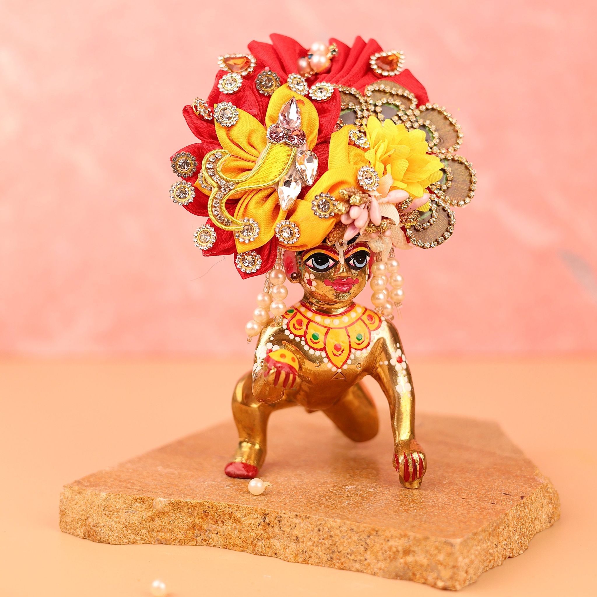 Phagun Red Pagdi - 5 No. Laddu Gopal-5 No.