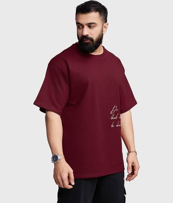 Fuaark Maroon Cotton Oversized Fit Men's Sports T-Shirt ( Pack of 1 )