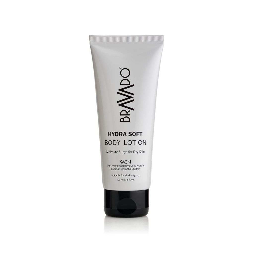 BRAVADO Hydra Soft Body Lotion with SPF | Deep Moisturizing & Nourishing | Soothing, anti-aging, & Anti Irritant Skin | Repair Rough, Dry Skin | Body Cream, Moisturizing Cream, Jelly Protein | 100ml