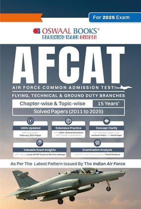 Oswaal AFCAT 15 Years Chapter-wise & Topic-wise Solved Papers 2011 to 2025 (I) for 2025 Exam [Paperback] [Oct 30, 2024] Arihant