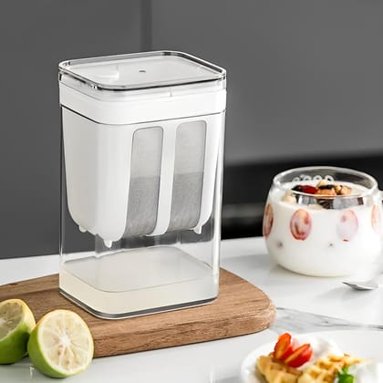 Yogurt & Hung Curd Maker/Fine Mesh Strainer with Lid/Hung Curd Strainer Box/Home Essentials/Hung Curd/Perfect for Homemade Yogurt/Curd/Cheese & More (1100ml)