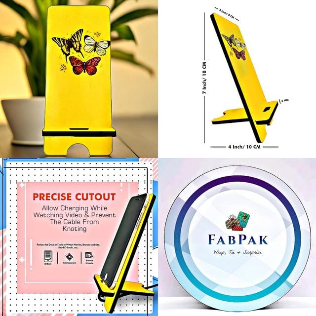 FABPAK Pine Wood Stylish Portable Mobile Stand