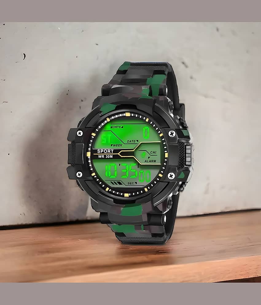 DECLASSE Green PU Digital Men's Watch