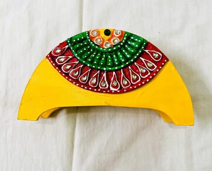 Hand-Painted Wooden Decorative Indian Art Piece Hand-Painted Wooden Decorative Indian Art Piece