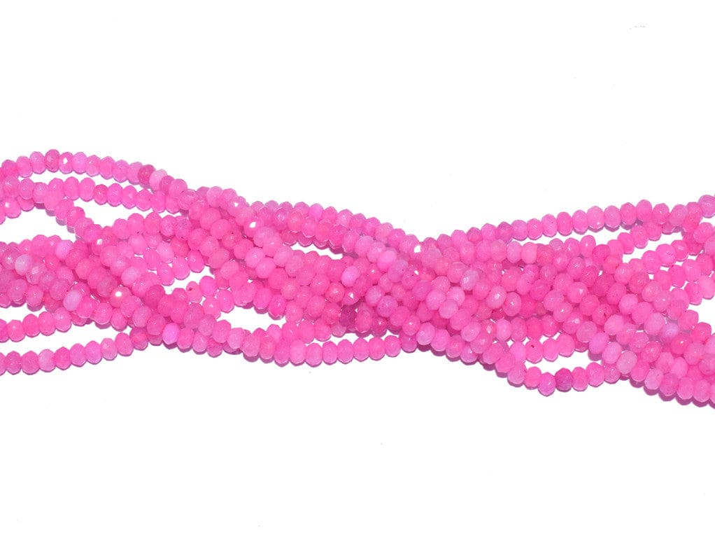 Gemstone Faceted Roundel Agate Loose Beads , 3X4 MM , FDB-036-Per String of Approx 115 PCS / 3X4 MM