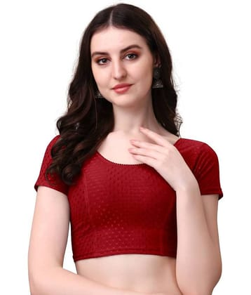 THE PRIVATE LABLE Maroon Readymade without Pad Lycra Women's Blouse ( Pack of 1 )