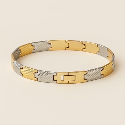 Gold & Silver Aurum Edge Men's Bracelet