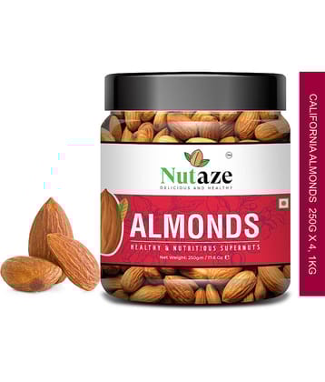 Nutaze California Almonds Badam Giri 1kg, (250g x 4) | Premium Nuts & Dry Fruits | Rich in Protein, Magnesium, Phosphorus, and Dietary Fibre.