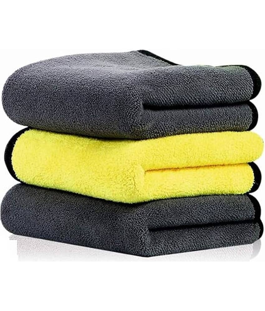 mahek accessories Multicolor 800 GSM Microfiber Cloth For Automobile ( Pack of 3 )