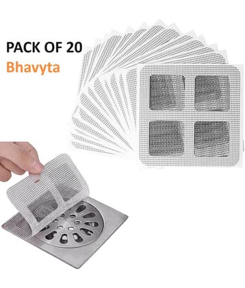 Disposable Shower Drain Hair Catcher, Drain Hair Catcher Waterproof Mesh Stickers for Bathroom Accessories, Apartment Essentials for Kitchen, Sink, Bathtub (4" X 4") (20)