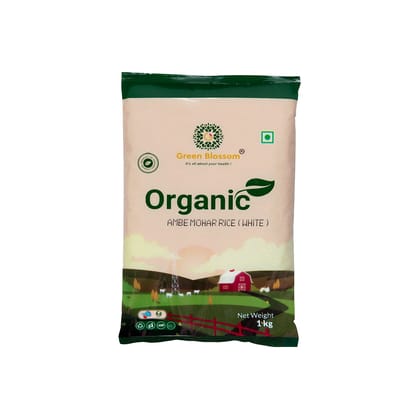 Organic Ambe Mohar Rice -  1 Kg (Pack of 1) I Green Blossom (Weight - 1Kg) by green blossom agritech ventures private limited