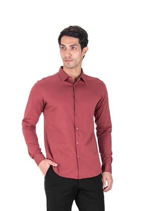 Fluid Cotton Flow Shirt - Mercerised Butter Fabric-Merlot Red / XS